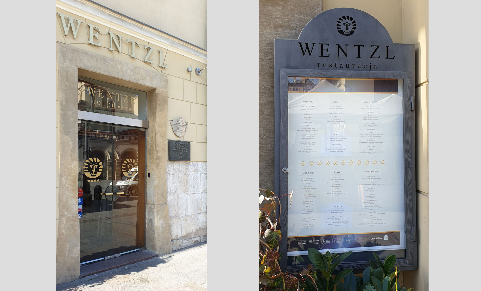 Wentzl hotel i restauracja wejscie